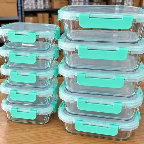 10 Pcs Set Food Grade Glass Storage Containers