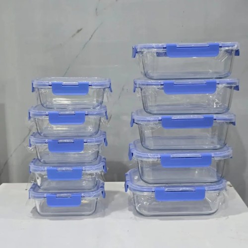 10 Pcs Set Food Grade Glass Storage Containers