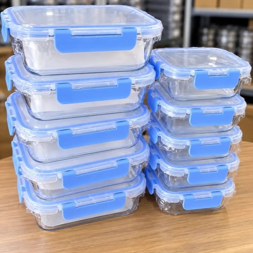 10 Pcs Set Food Grade Glass Storage Containers