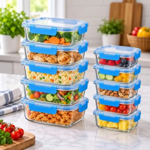 10 Pcs Set Food Grade Glass Storage Containers 10 Pcs Set Food Grade Glass Storage Containers