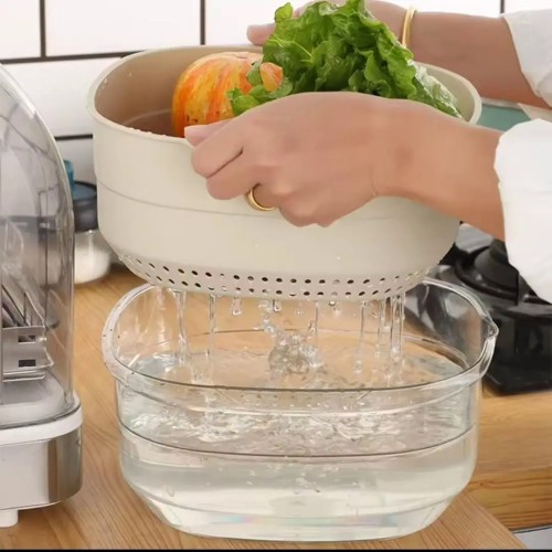 Double Layer Acrylic and Plastic Kitchen Colander