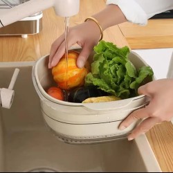 Double Layer Acrylic and Plastic Kitchen Colander
