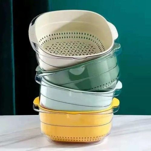 Double Layer Acrylic and Plastic Kitchen Colander