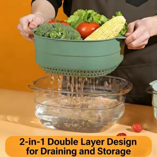 Double Layer Acrylic and Plastic Kitchen Colander