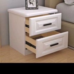 Modern White 2-Drawer Wooden Night Stand
