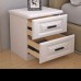 Modern White 2-Drawer Wooden Night Stand