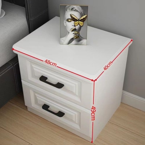 Modern White 2-Drawer Wooden Night Stand