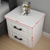 Modern White 2-Drawer Wooden Night Stand