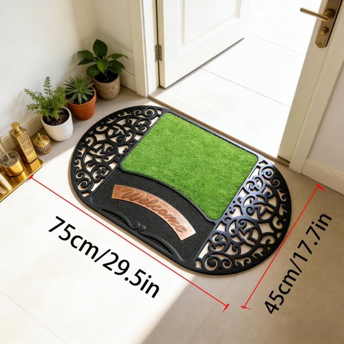 3D Hollow Oval Entryway Doormat