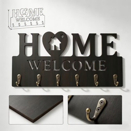 Wall-Mounted Wooden Key Holder