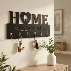 Wall-Mounted Wooden Key Holder
