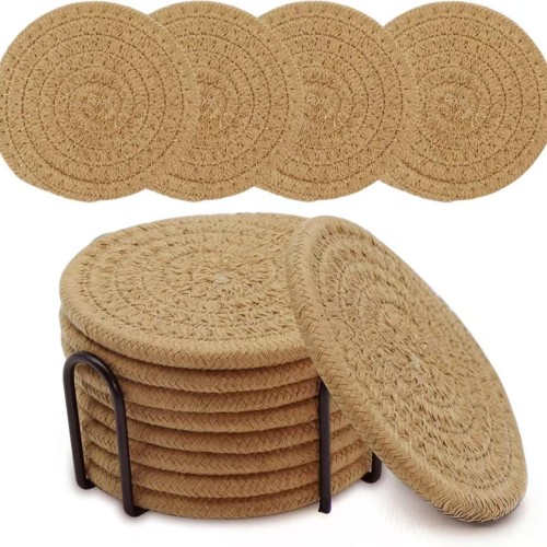 8pcs Rattan Coasters with metallic stand 8pcs Rattan Coasters with metallic stand