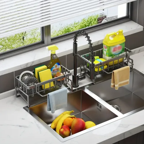 5-in-1 Kitchen Caddy with Water Draining Tray – Smart Organizer for a Cleaner Home 5-in-1 Kitchen Caddy with Water Draining Tray – Smart Organizer for a Cleaner Home