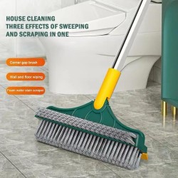 Innovative Durable 3-in-1 Floor Scrub Brush with Squeegee