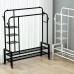 Double Layer Garment Floor Standing Rack – Stylish, Mobile & Spacious Storage Solution Double Layer Garment Floor Standing Rack – Stylish, Mobile & Spacious Storage Solution