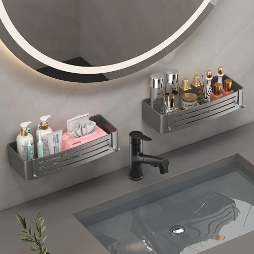 2pcs Aluminum Bathroom Shelves – Stylish, Durable & Space-Saving Storage