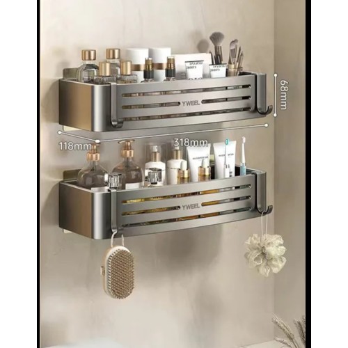2pcs Aluminum Bathroom Shelves – Stylish, Durable & Space-Saving Storage