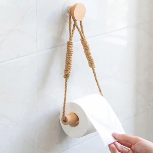 Hemp Rope Tissue Holder – Rustic & Durable Bathroom Décor