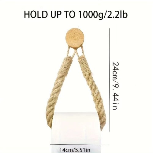 Hemp Rope Tissue Holder – Rustic & Durable Bathroom Décor
