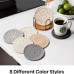 Handmade Rattan Coasters with Metallic Holder – 8-Piece Braided Wicker Set