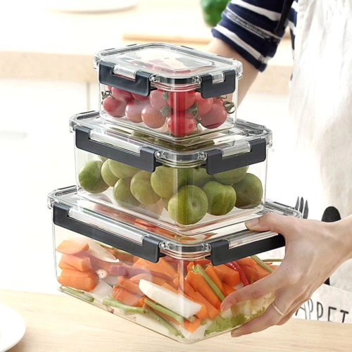 Quality 3-Piece Acrylic Food Storage Containers Set – Durable & Moisture-Resistant