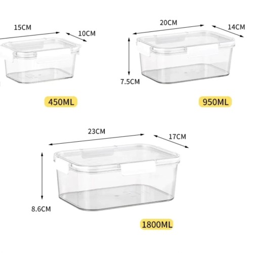 Quality 3-Piece Acrylic Food Storage Containers Set – Durable & Moisture-Resistant