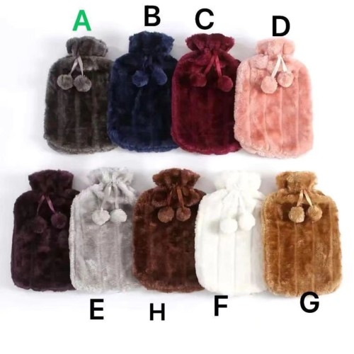 Hot Water Bottle with Faux Fleece Cover