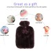 Hot Water Bottle with Faux Fleece Cover