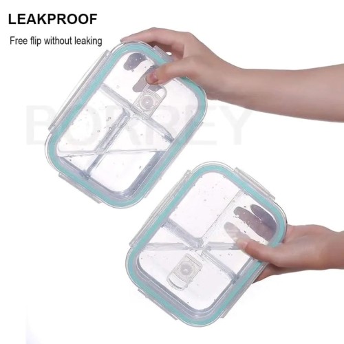 High Borosilicate Glass Partitioned Lunchbox – 1050ml Microwave-Safe Food Container with Dual Compartments High Borosilicate Glass Partitioned Lunchbox – 1050ml Microwave-Safe Food Container with Dual Compartments