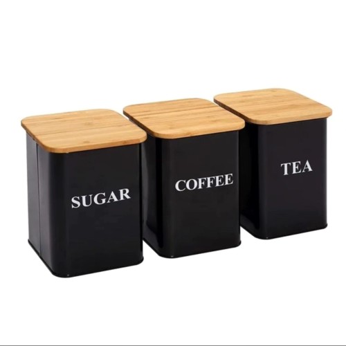 Alloy Canisters with Bamboo Lids – Airtight Tea, Coffee & Sugar Storage Jars for Modern Kitchens Alloy Canisters with Bamboo Lids – Airtight Tea, Coffee & Sugar Storage Jars for Modern Kitchens