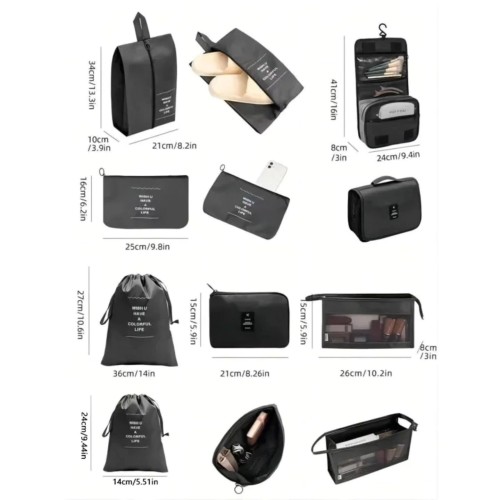 9-Piece Luggage Travel Organizers for Suitcase
