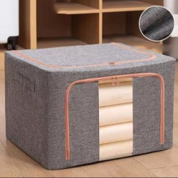 100L Zipped Storage Box Wardrobe Organizer – Large Foldable Waterproof Clothes Storage Bag with Clear Window