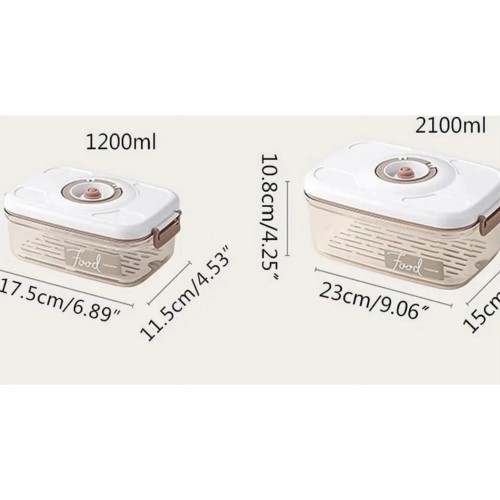 2pcs Food Vacuum Storage Containers 2pcs Food Vacuum Storage Containers