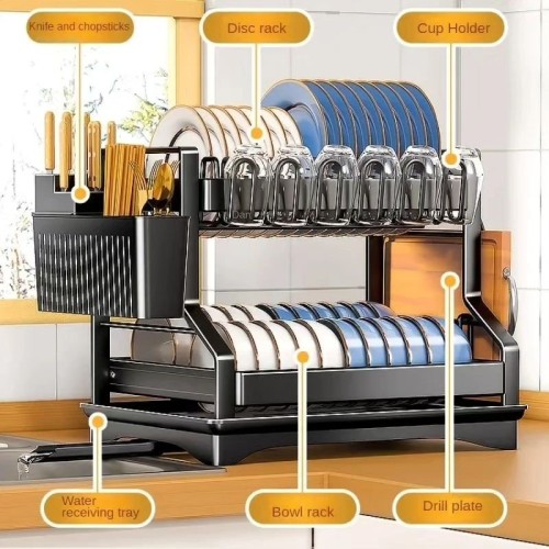 Premium Two-Tier Dish Drying Rack Premium Two-Tier Dish Drying Rack