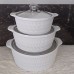 3-Piece Set Ceramic Casserole Serving Dishes with Glass Covers