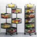 5-Tier Round/Square Fruit & Vegetable Storage Rack with Wheels 5-Tier Round/Square Fruit & Vegetable Storage Rack with Wheels