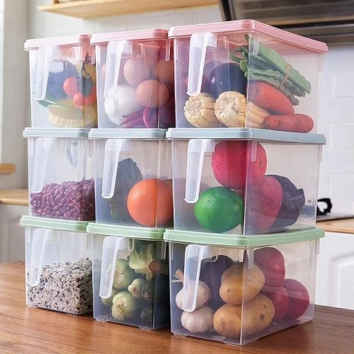 Plastic Storage Container with handle and colored Lid – 3pcs Plastic Storage Container with handle and colored Lid – 3pcs