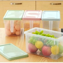 Plastic Storage Container with handle and colored Lid – 3pcs