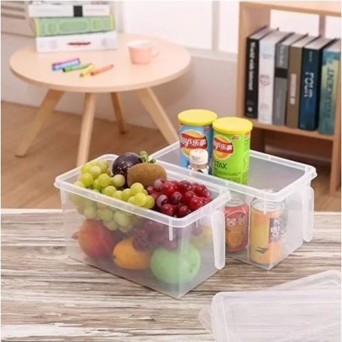 Plastic Storage Container with handle and colored Lid – 3pcs