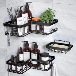 3pcs Set Heavy-Duty Shower Caddy Shelf/Bathroom Organizer