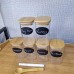 6-Pack Square Glass Jars with Bamboo Lids and Spoons 6-Pack Square Glass Jars with Bamboo Lids and Spoons