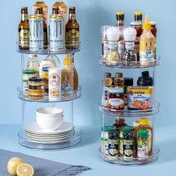 Three Layer 360° Rotation Cabinet Turntable Organizer/Lazy Susan