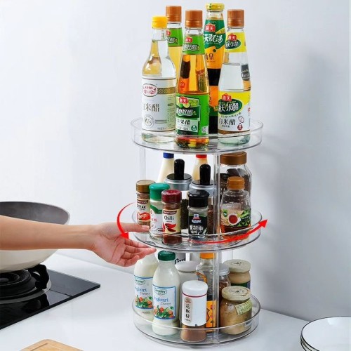 Three Layer 360° Rotation Cabinet Turntable Organizer/Lazy Susan