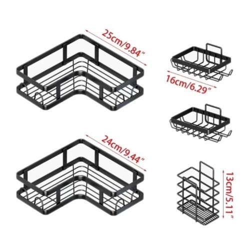 5-Piece Shower Caddy Shelf/Bathroom Organizer Set 5-Piece Shower Caddy Shelf/Bathroom Organizer Set
