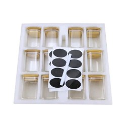 Square Glass Spice Jar Set