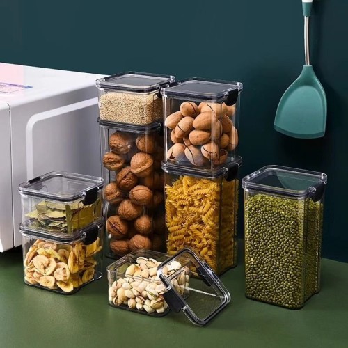 8pcs Transparent Acrylic Cereal Food/Pantry Storage Containers