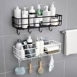 Bathroom/Kitchen Shelf with Hooks