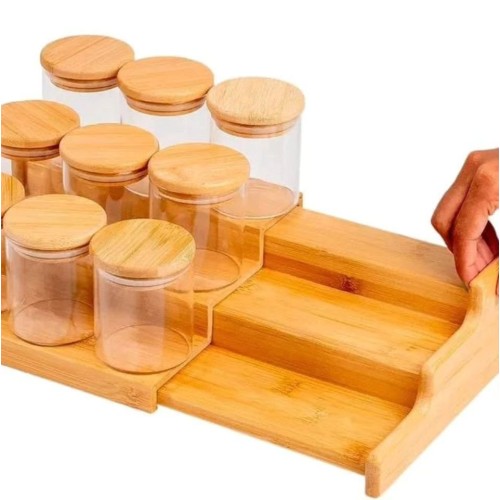 Expandable Wooden 3-Tier Rack