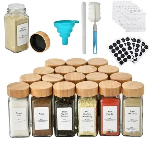12 PCS Premium Thick Glass Storage Jars with Bamboo Lid