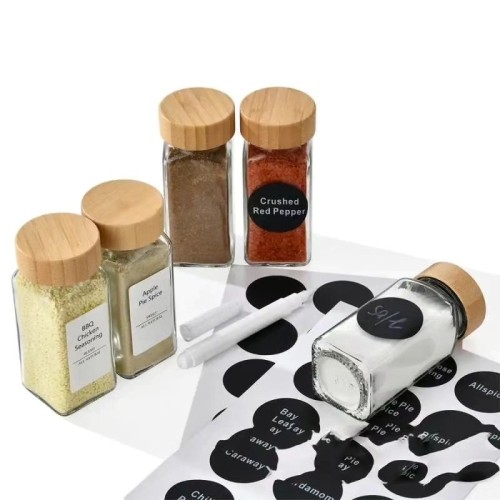 12 PCS Premium Thick Glass Storage Jars with Bamboo Lid